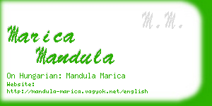 marica mandula business card
